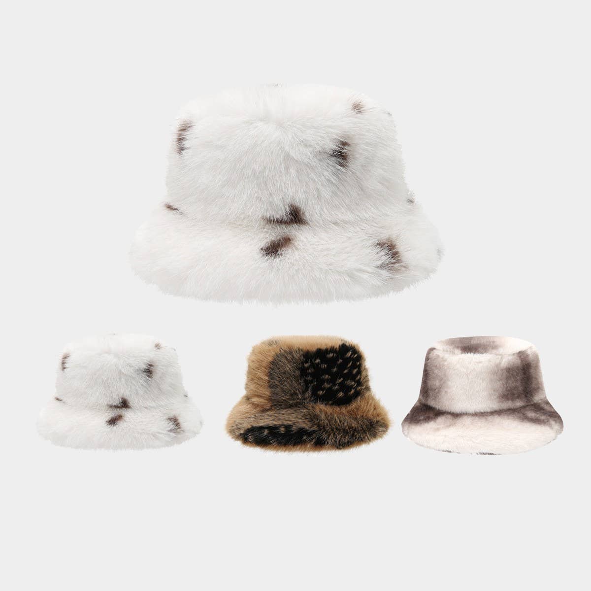 ACCITY - Wholesale Bucket Hat - Women's - Women’s Fuzzy Plush Bucket Hat Winter Warm_CWAH047858