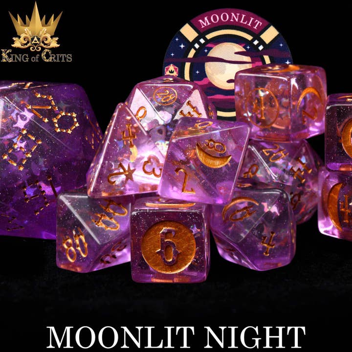 DNDDICE.COM - Wholesale Dice - Moonlit Night - 12 Dice Set