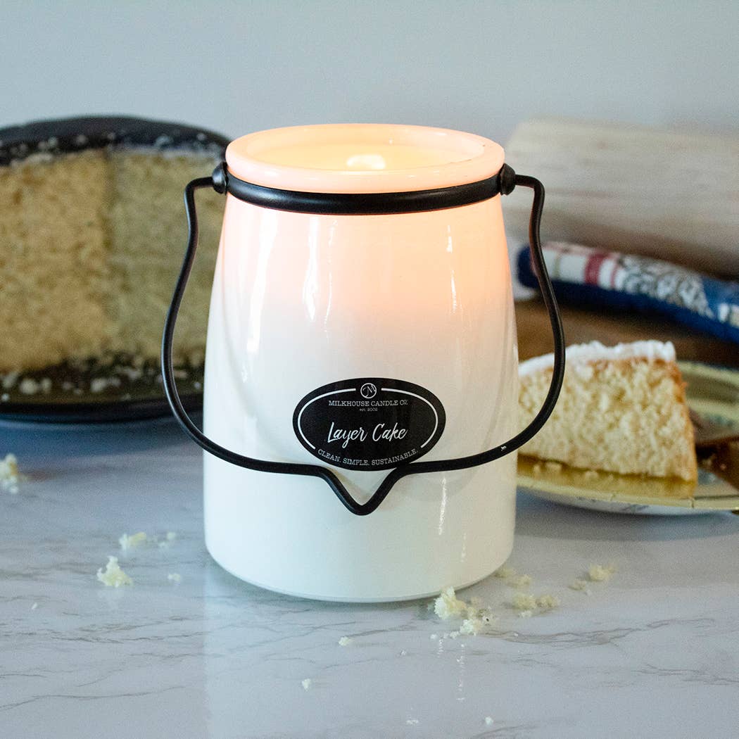 Milkhouse Candle Company - Wholesale Jar/Filled Candle - 22 oz Butter Jar Candle: Layer Cake1