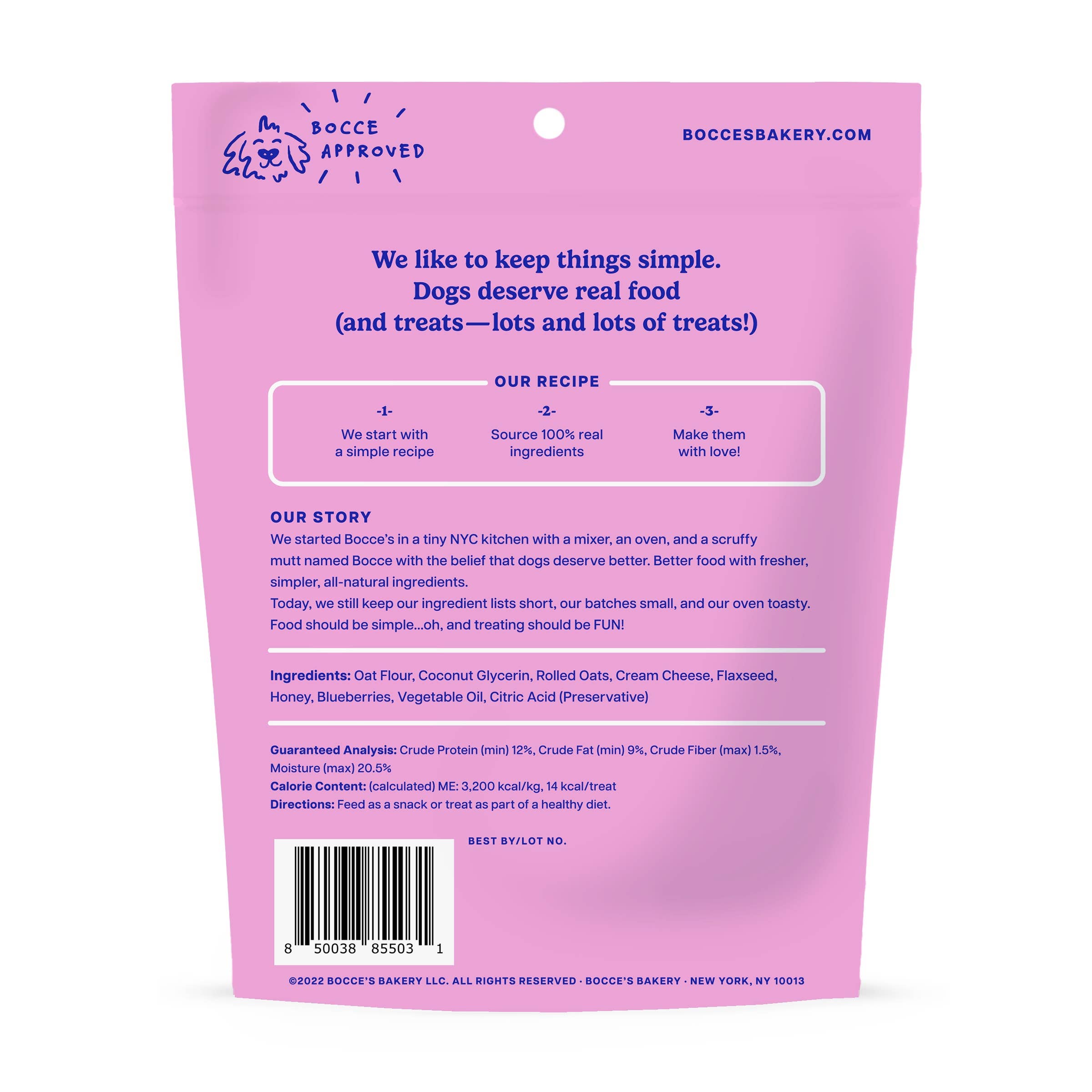 Pet Palette Distribution - Wholesale Pet Treats - Dog - Bocce's Bakery Berries & Cream Soft & Chewy Dog Treats 6oz1