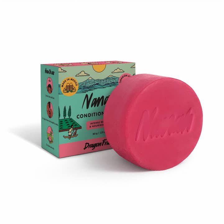 Dragon Fruit Conditioner Bar | For Dry, Damaged & Color-Treated Hair | Deep Hydration & Repair | Made in Mexico | Plastic-Free | Waterless | Vegan | 2.12 oz (60 g) for wholesale by Nanah Mexico