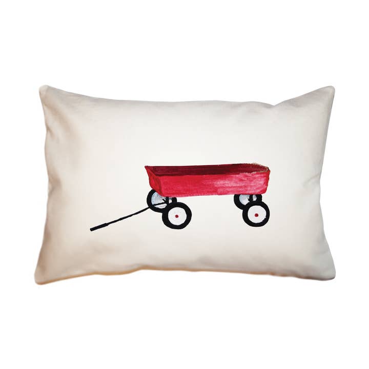 klein rood wagentje groot rechthoekig kussen voor wholesale door Tina Labadini Designs