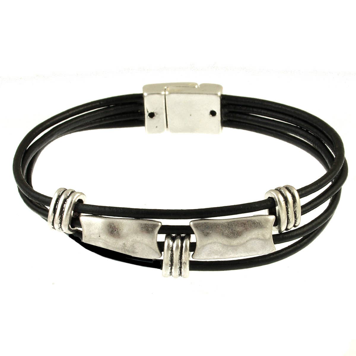 Origin Jewelry - Wholesale Bangle Bracelet - Antique silver and gold tone Bar Brac. with magnetic clasp0
