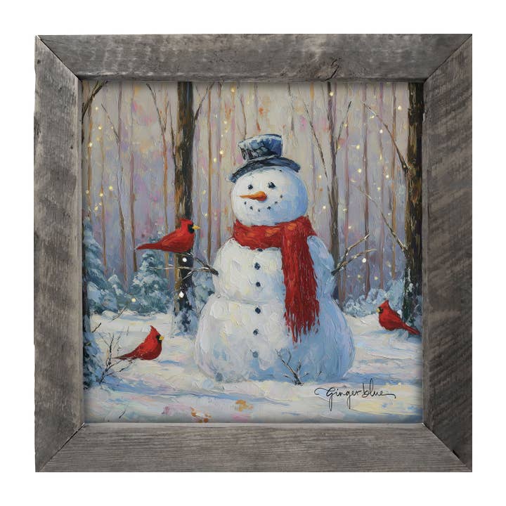 ginger blue - Wholesale Christmas Wall Art - Snowman with Cardinals1