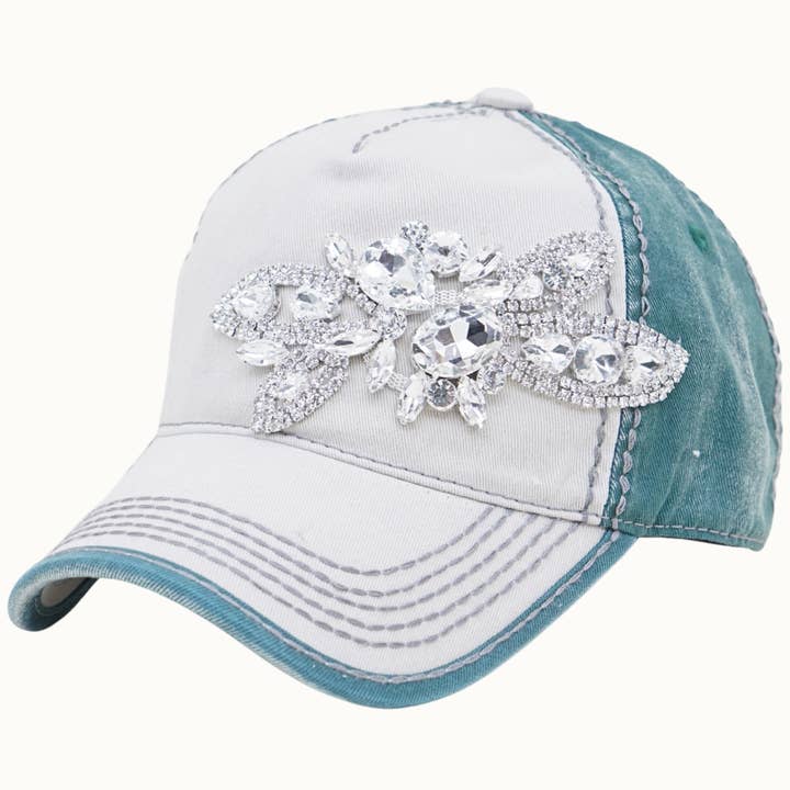 Olive & Pique - Wholesale Baseball Cap - Women's - Bejeweled Glitz Floral Baseball Cap - Adjustable5