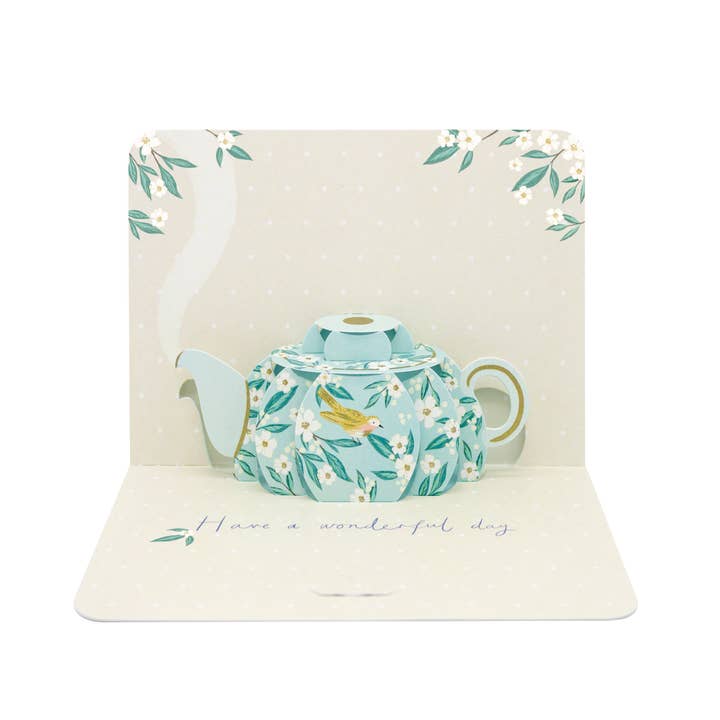 Teapot 3D Pop Up Greetings Card for wholesale by The Art File
