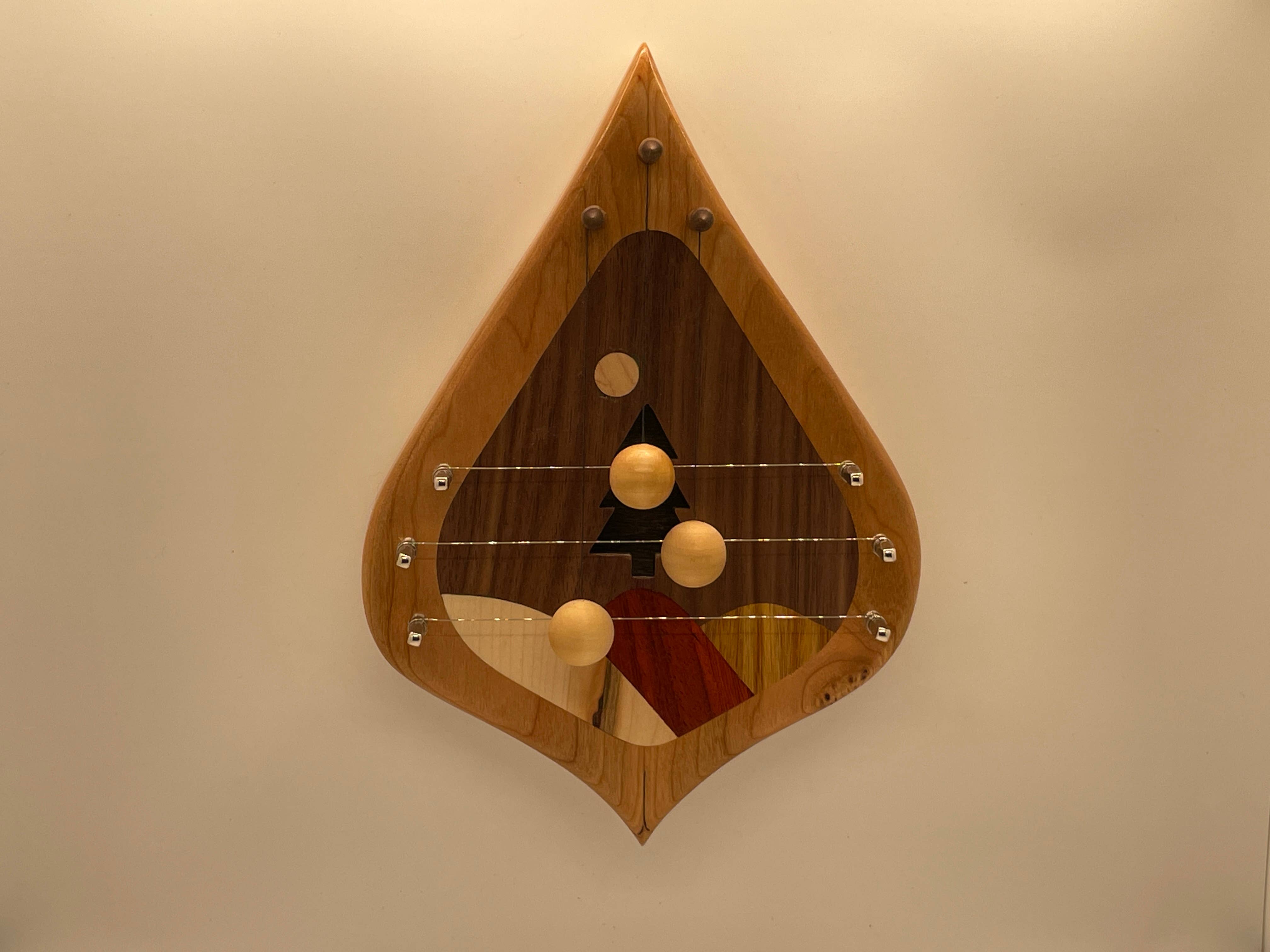 Moon Mountain Woods - Wholesale Sculpture - Door Harp 3WBCDEC Walnut border with decorative Cherry inlay4