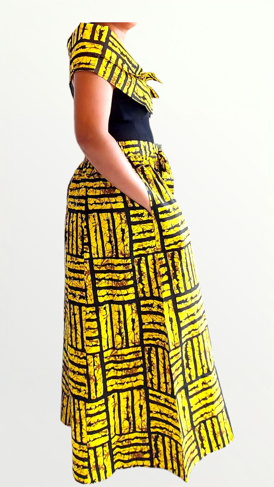 India Batik – wholesale Pants – Women's – Women Palazzo Pant / Wide Leg Pant -PS13 Yellow2