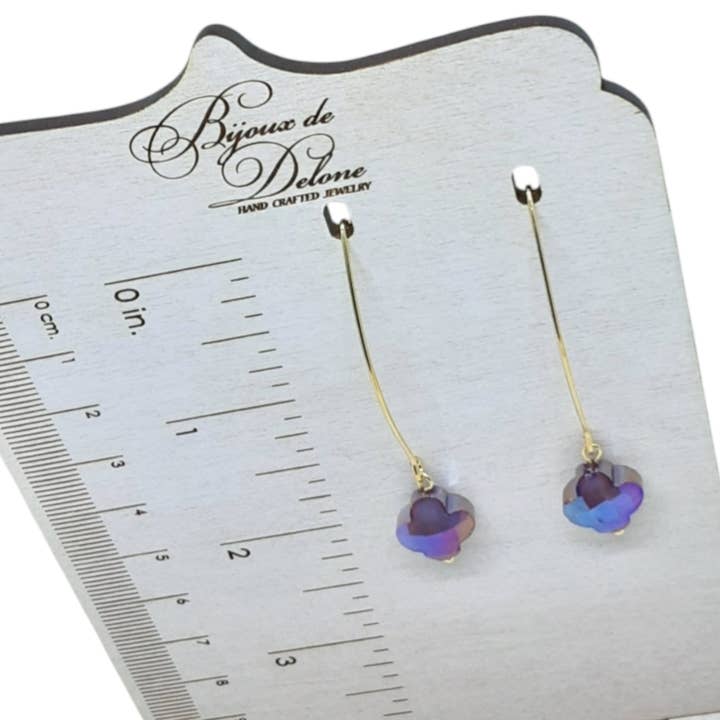 Purple Crystal Earrings for wholesale by Bijoux de Delone, LLC