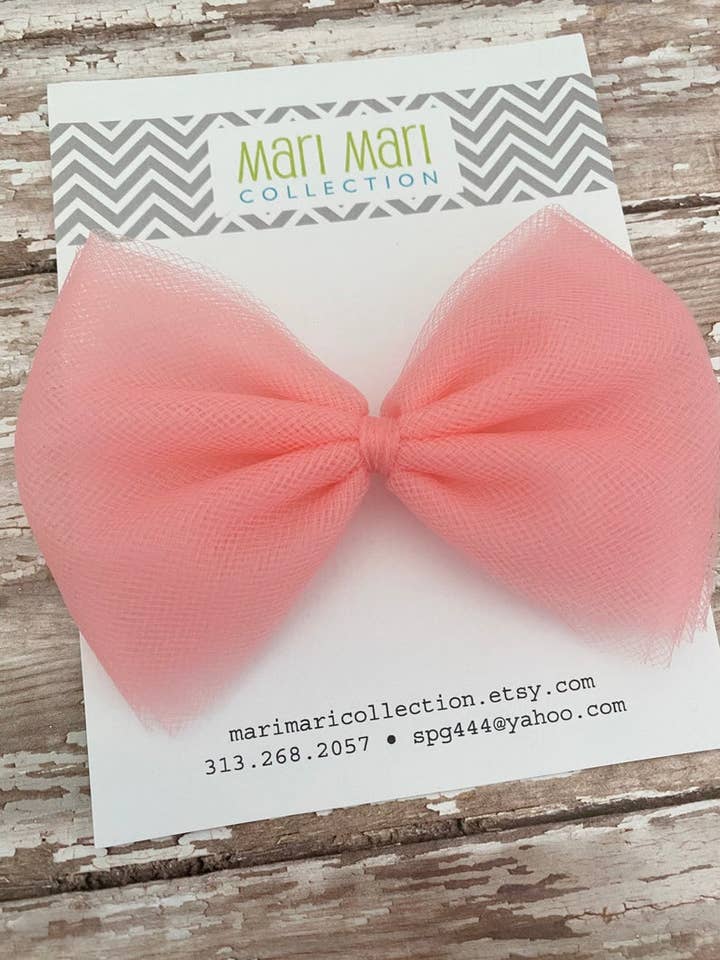 Tulle Hair Bows for wholesale by Mari Mari Collection