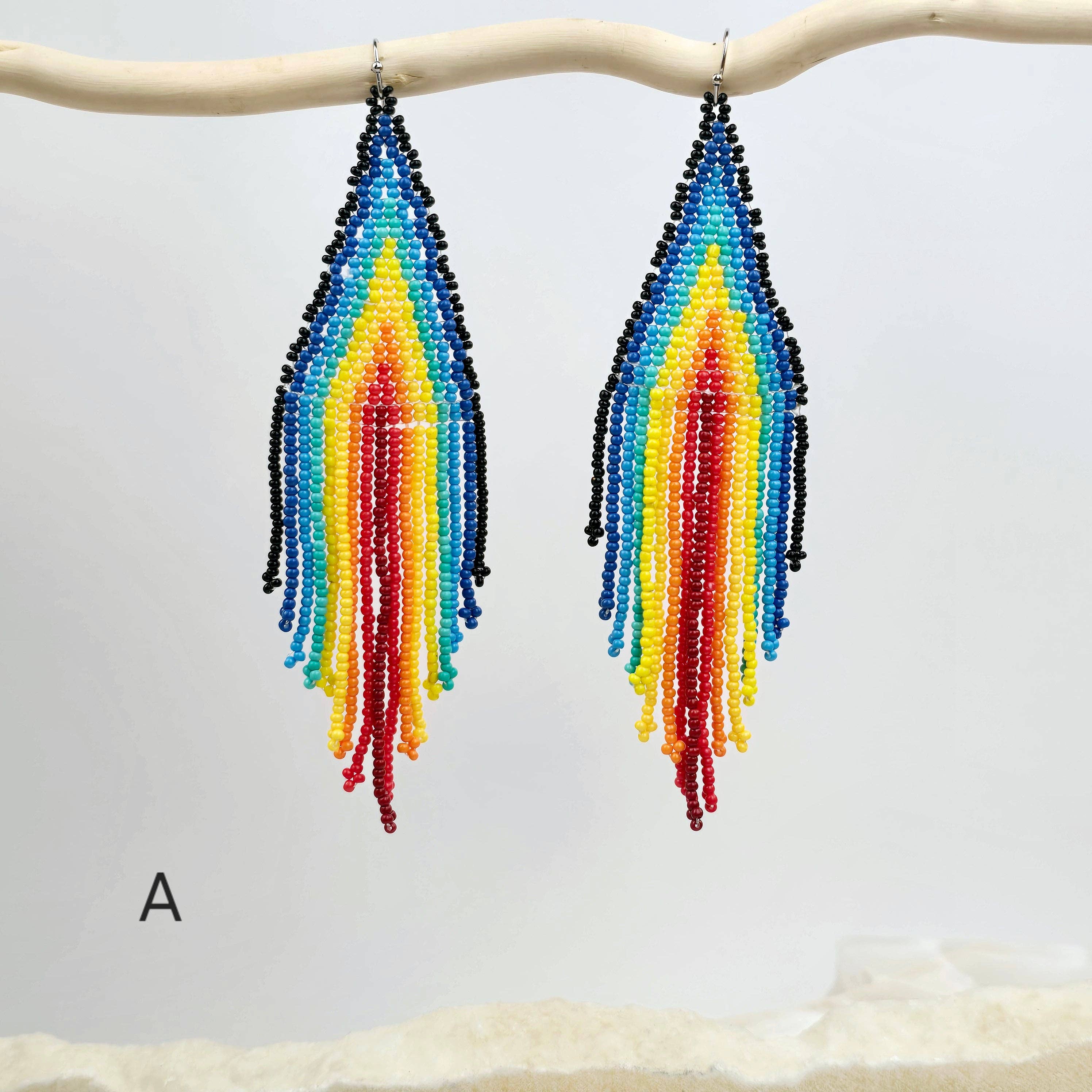 Rock Paradise - Wholesale Dangle Earrings - Seed Bead Earrings - Large Triangle and Fringe Pattern - You Choose Style0