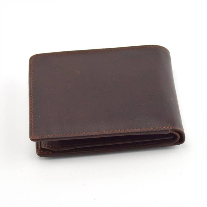 Exclusive Art Inc - Vente Portefeuille – homme - Portefeuille en cuir vintage//Cuir de vache à traction marron2