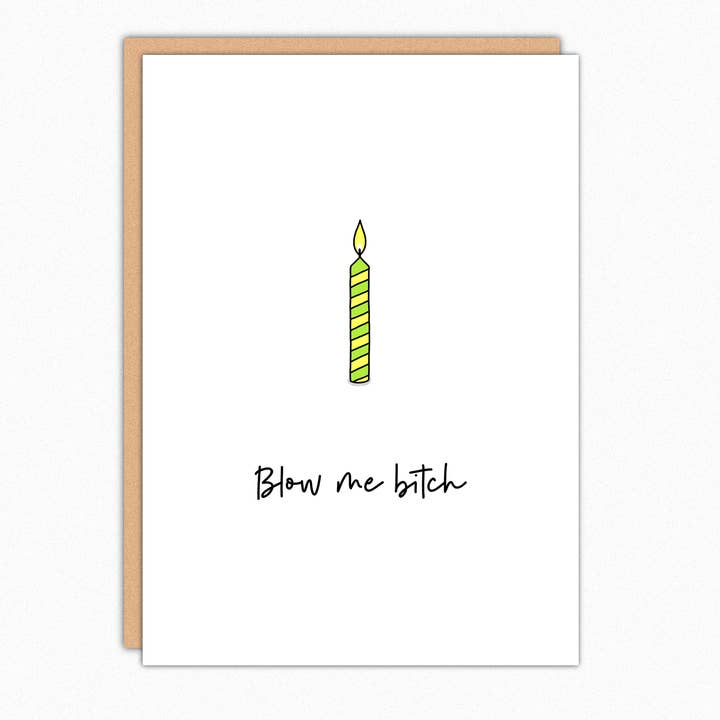Funny Birthday Card Naughty Blow Me Bitch IN208 for wholesale by In A Nutshell Studio