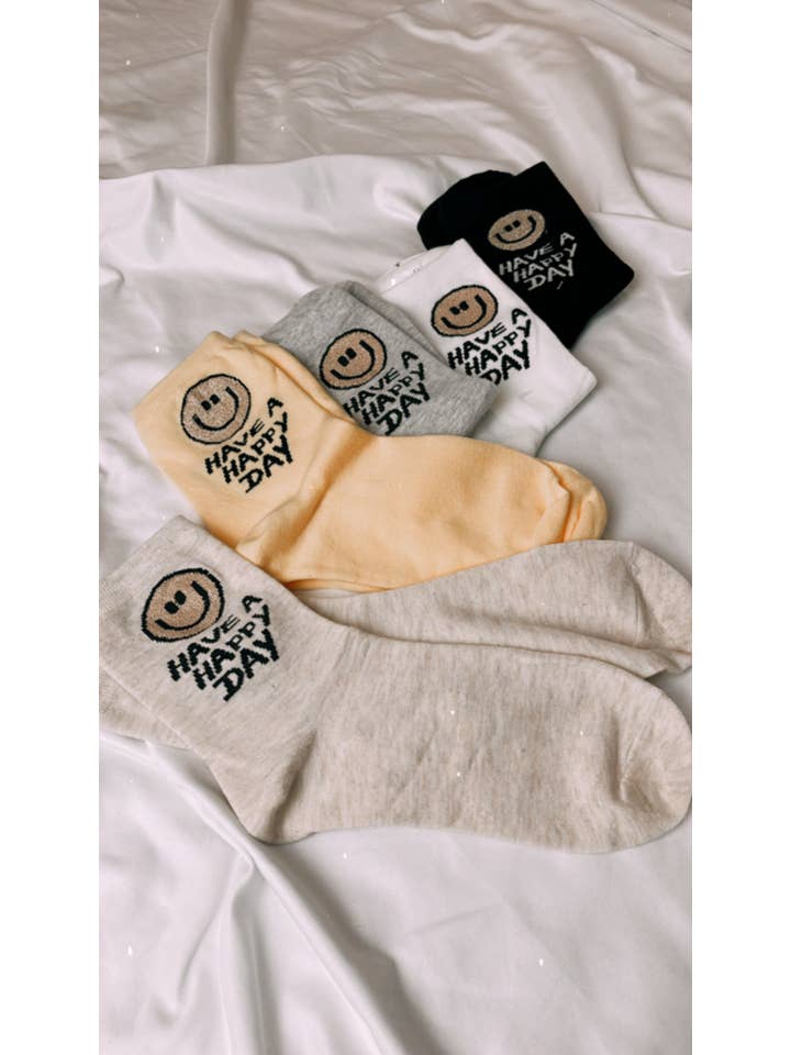 Ofama boutique - Wholesale Socks - Women's - Have a happy day sock