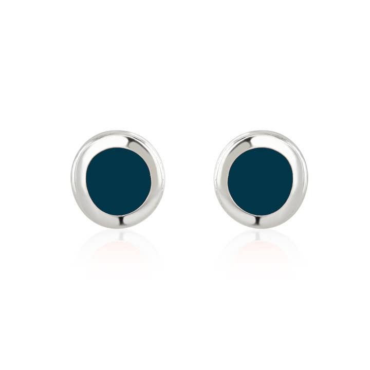 Petrol Blue Enamel Studs for wholesale by Coral & Mint