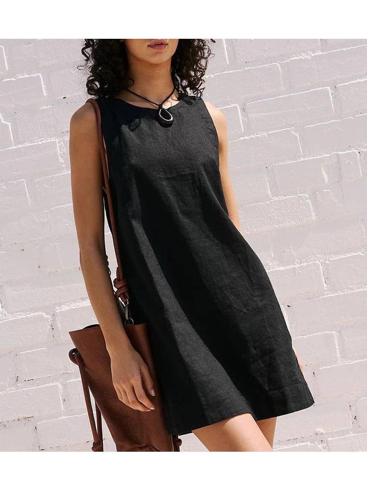 HIDDENBRAND - Wholesale Dress - Women's - Sleeveless mini pocket vest dress5