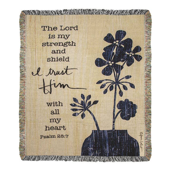 The Lord Is My Strength 50X60 Tapestry Throw for wholesale by Manual Woodworkers and Weavers, Inc.