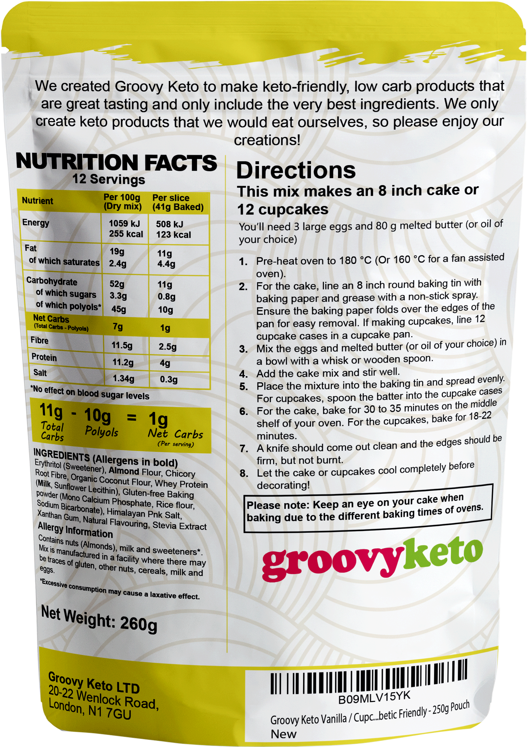 Groovy Keto – wholesale Cake mix – Groovy Keto Vanilla Cake Mix1