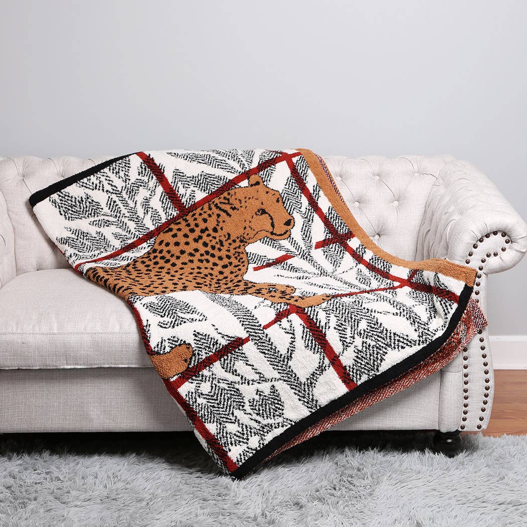 Fashion City - Wholesale Throw Blanket - Cheeta Lion Tiger Forest Design Throw Blanket1