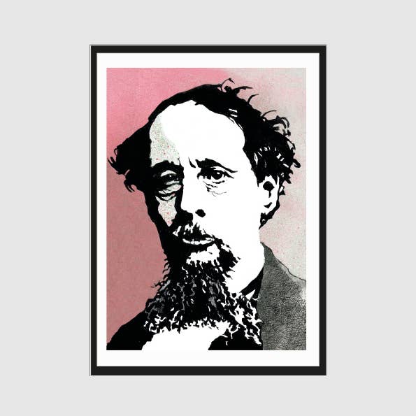 The Writer Illustrated - Vendita all'ingrosso Stampa artistica - Ritratto di Charles Dickens Fine Art stampato e firmato