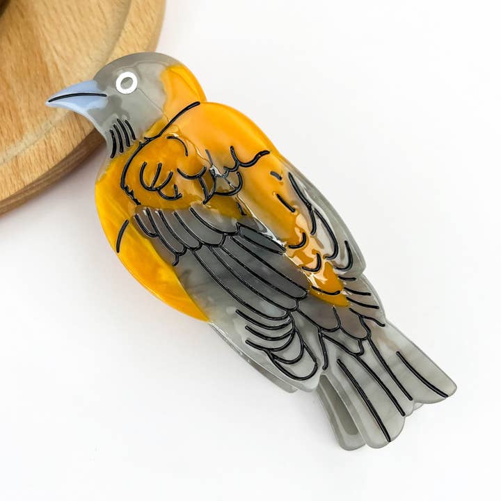 Garra de Cabelo Acetato Oriole Bird, Molas de Cabelo Primavera Verão por atacado de TheDivaSoap