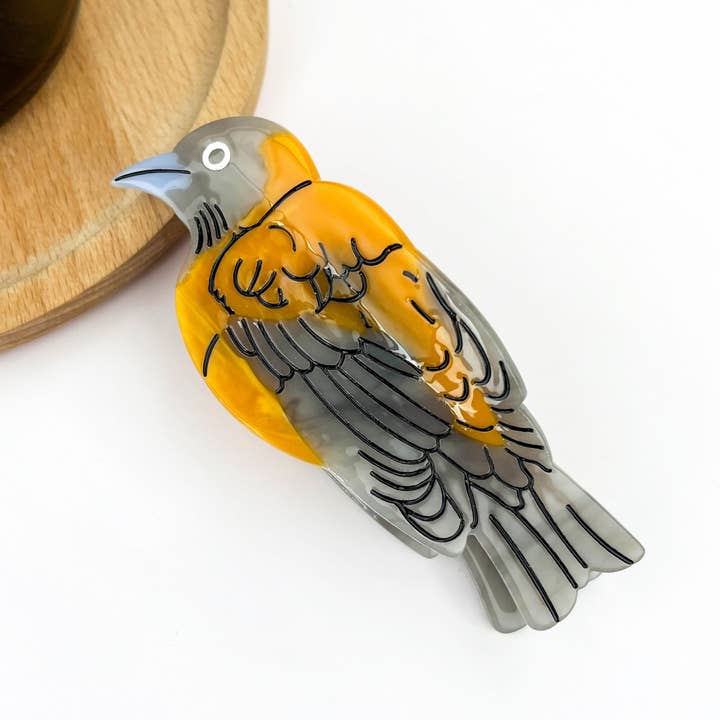 Acetate Oriole Bird Hair Claw Clip, Spring Summer Hair Clip for wholesale by TheDivaSoap