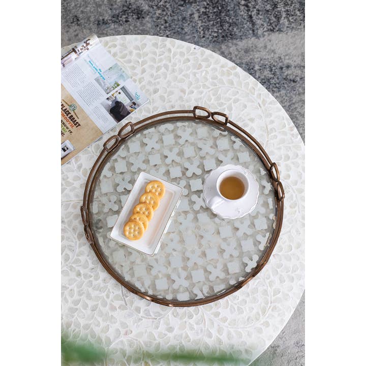 A&B Home Group Inc. – Engroshandel Pyntebakke – D18x2" Sofistikeret Geometrisk Spejlbakke5