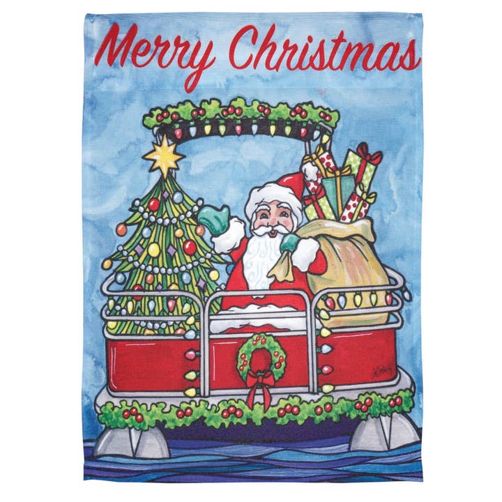Merry Christmas Pontoon Large Flag for wholesale by Cottage Garden