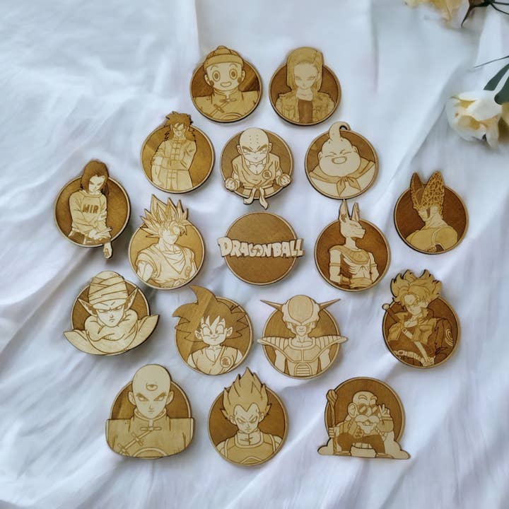 Dragon Ball houten onderzetters - DBZ personages - Geek anime voor wholesale door Studio Rima