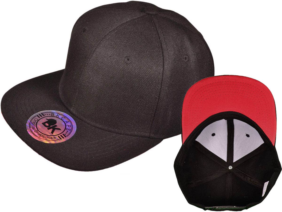 Buck Wholesale - Wholesale Flat Brim Cap - Unisex - Blank Snapback Hats - BK Caps Flat Bill Plain Vintage46