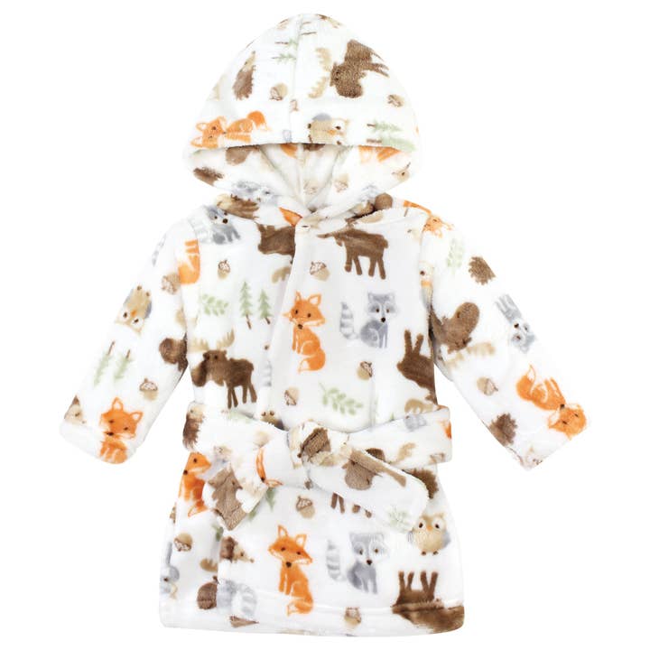 BabyVision - Wholesale Robe - Kids - Hudson Baby Plush Animal Face Bathrobe, Woodland