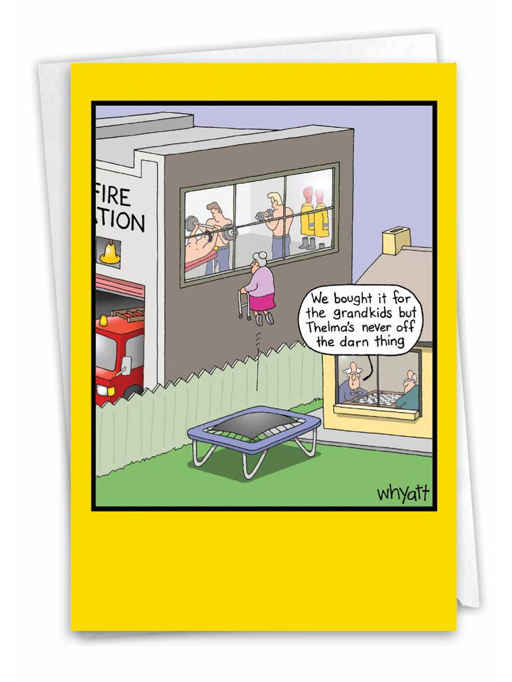 Birthday Card - Grandma's Trampoline for wholesale by NobleWorks