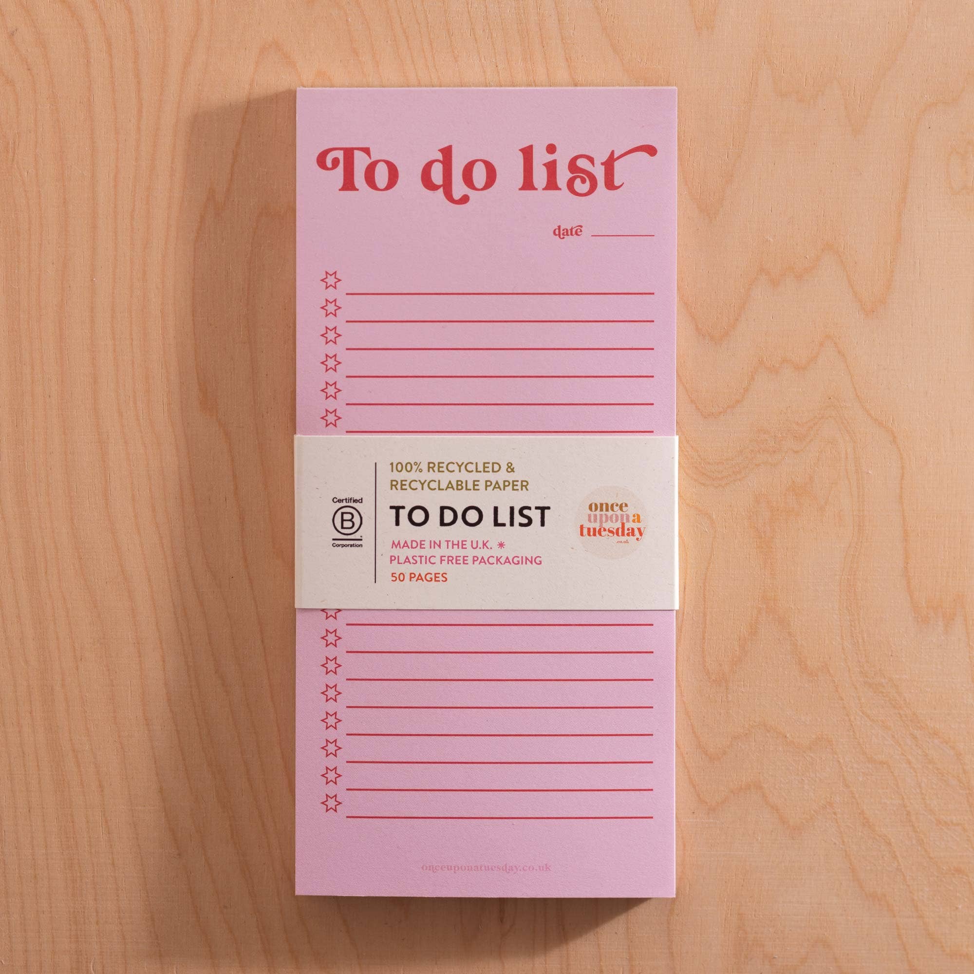 Good Tuesday (Once Upon a Tuesday) - Wholesale Notepad - To Do List Pad | Pink & Red4