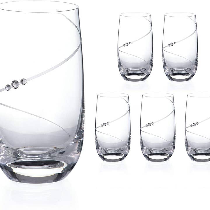 DIAMANTE - Wholesale Drinking Glass/Cup - Swarovski Crystals Silhouette Premium Crystal Hand Cut Hi B1