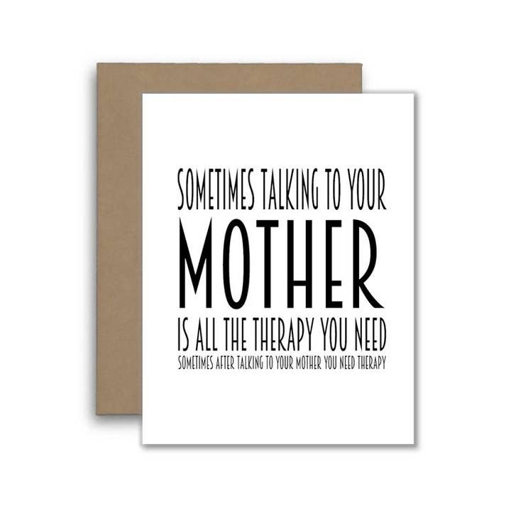 Funny Therapy Card for Mom - Sometimes Talking Is Enough for wholesale by North Star Rustics Greetings