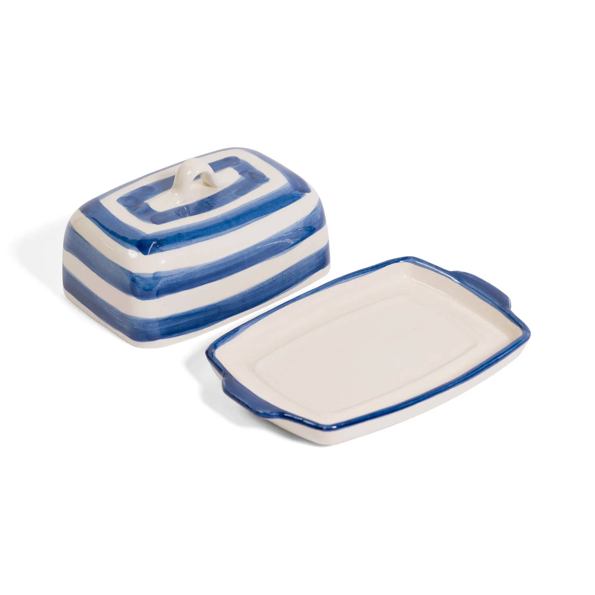 ABS Pottery – wholesale Butter dish – Butter Dish Cobalt Swirl1