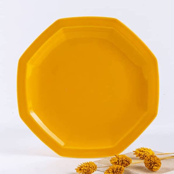 Octagonal Dessert Plate 19cm Yellow for wholesale by OGRE La Fabrique
