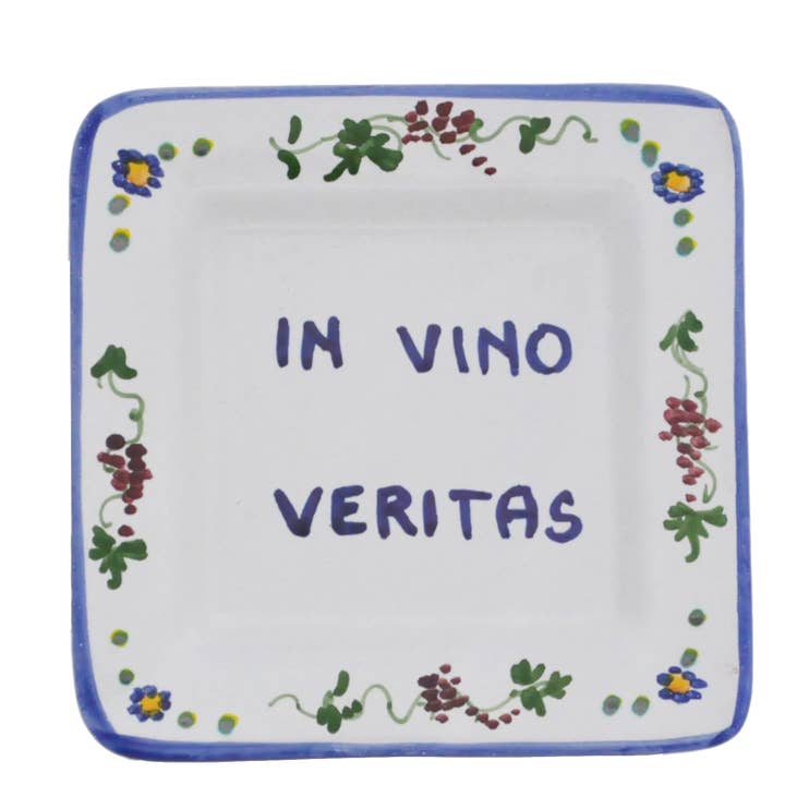 Proverb Square 5" x 5" - IN VINO VERITAS for wholesale by Abbiamo Tutto