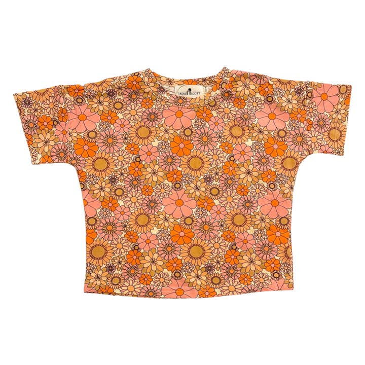 Over-sized Tee | Retro Floral | Cotton for wholesale by Sadie Scott