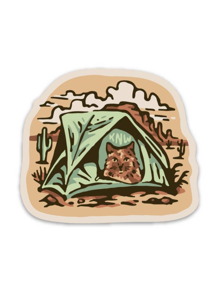 Camping Kitty | Sticker for wholesale by Keep Nature Wild