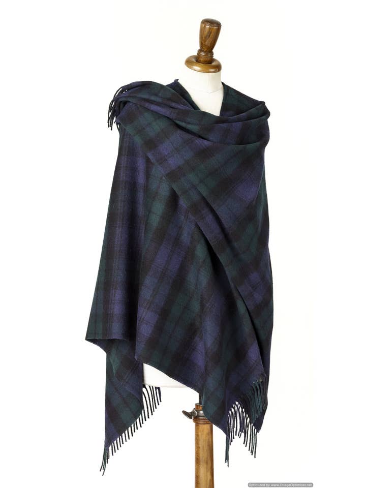 Bronte Moon - Vendita all'ingrosso Poncho - Donna - Tartan Mini Ruana — 100% lana d'agnello merino — Made in England