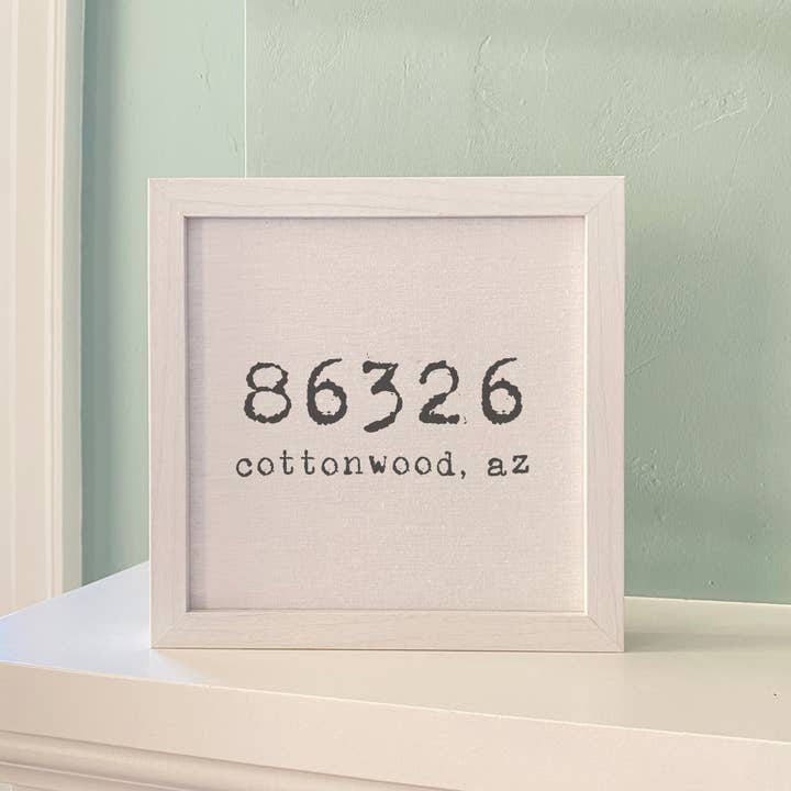Indigo Tangerine - Wholesale Wall Sign - Zip Code - Custom Framed Sign