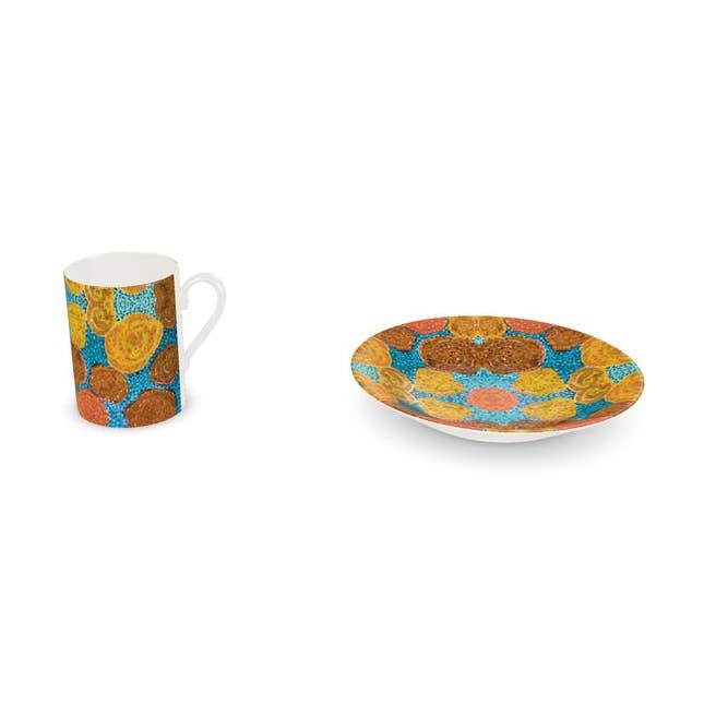 Turning Up Orange Roses Cup and Saucer for wholesale by Ally Bee Design