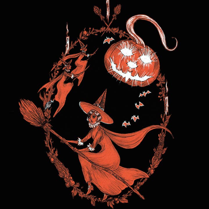 Mary Syring - Vendita all'ingrosso Stampa artistica - «Coven Flight» - stampa d'arte - strega, congrega, halloween