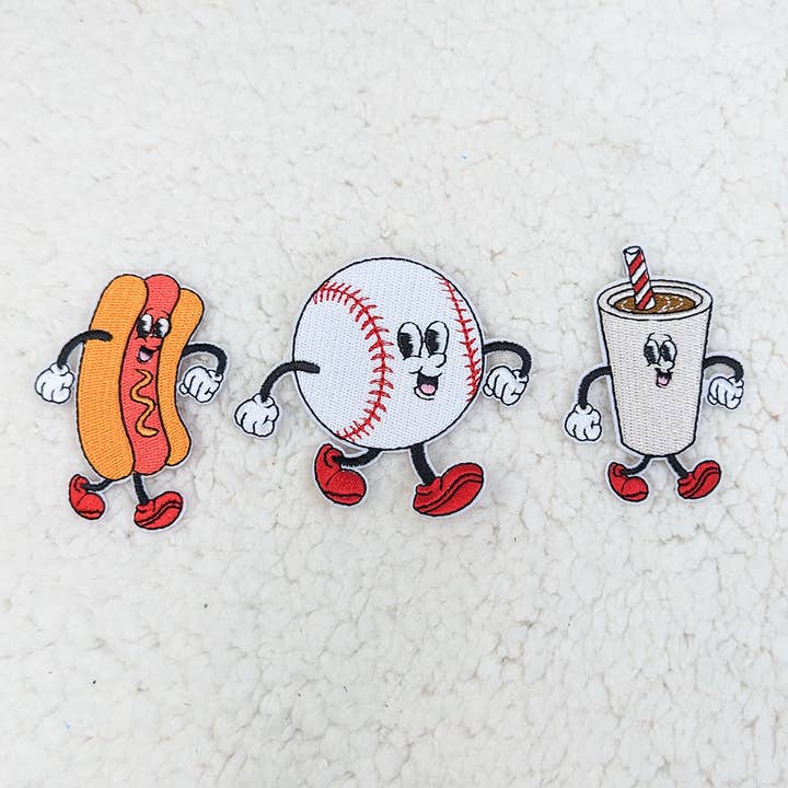 Trendy Transfers - Wholesale Patch - BUNDLE Vintage Baseball Characters Embroidered HAT/POCKET Patch