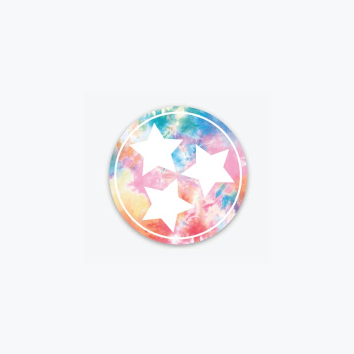 Cotton Mule - Wholesale Sticker - Tie Dye Tristar Sticker