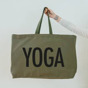 Namaste Yoga Canvas Cotton Tote Bag/yoga Mat Bag/personalized Gym