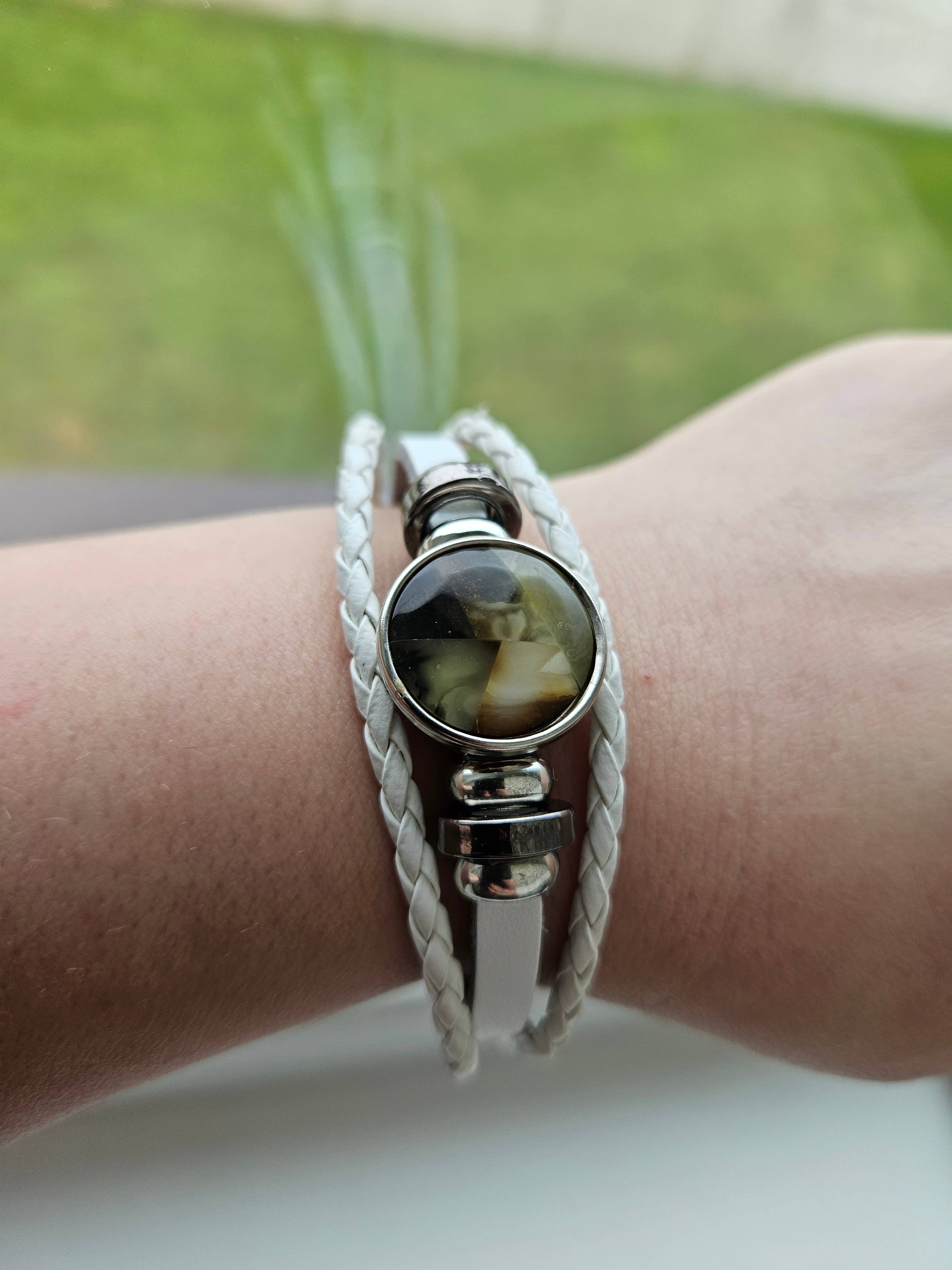 AmberLithuania - Wholesale Beaded Bracelet - Eco Leather and Baltic Amber adjustable bracelet for him her10