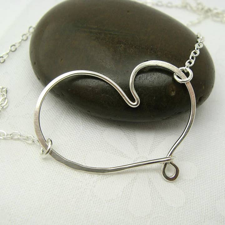 Cherish Silver Heart Necklace for wholesale by Cloverleaf Jewelry