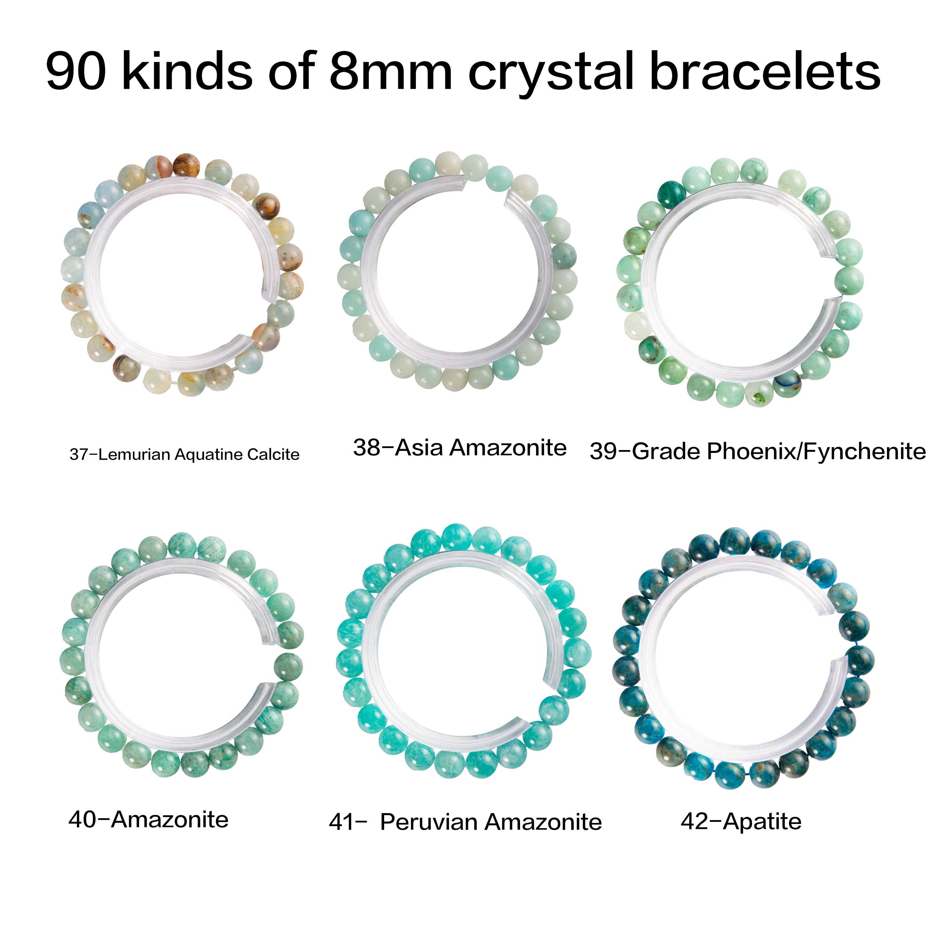 YYDIYcrystal - Vente Bracelet de perles - Bracelet en cristal 8mm 2 pièces, bijou en perles de pierres précieuses,5